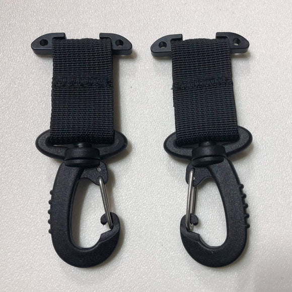 Molle Attachments, Bartact, PALS/MOLLE T-Bar & Heavy Duty Acetal Swivel Hooks (Pair of 2) - Black MASHHB