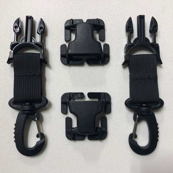 Bartact MOLLE ACCESSORIES Black MOLLE Attachments by Bartact - PALS/MOLLE Acetal Heavy Duty Swivel Hook Every Which Way Quick Side Release Buckle Kit (pair of 2)
