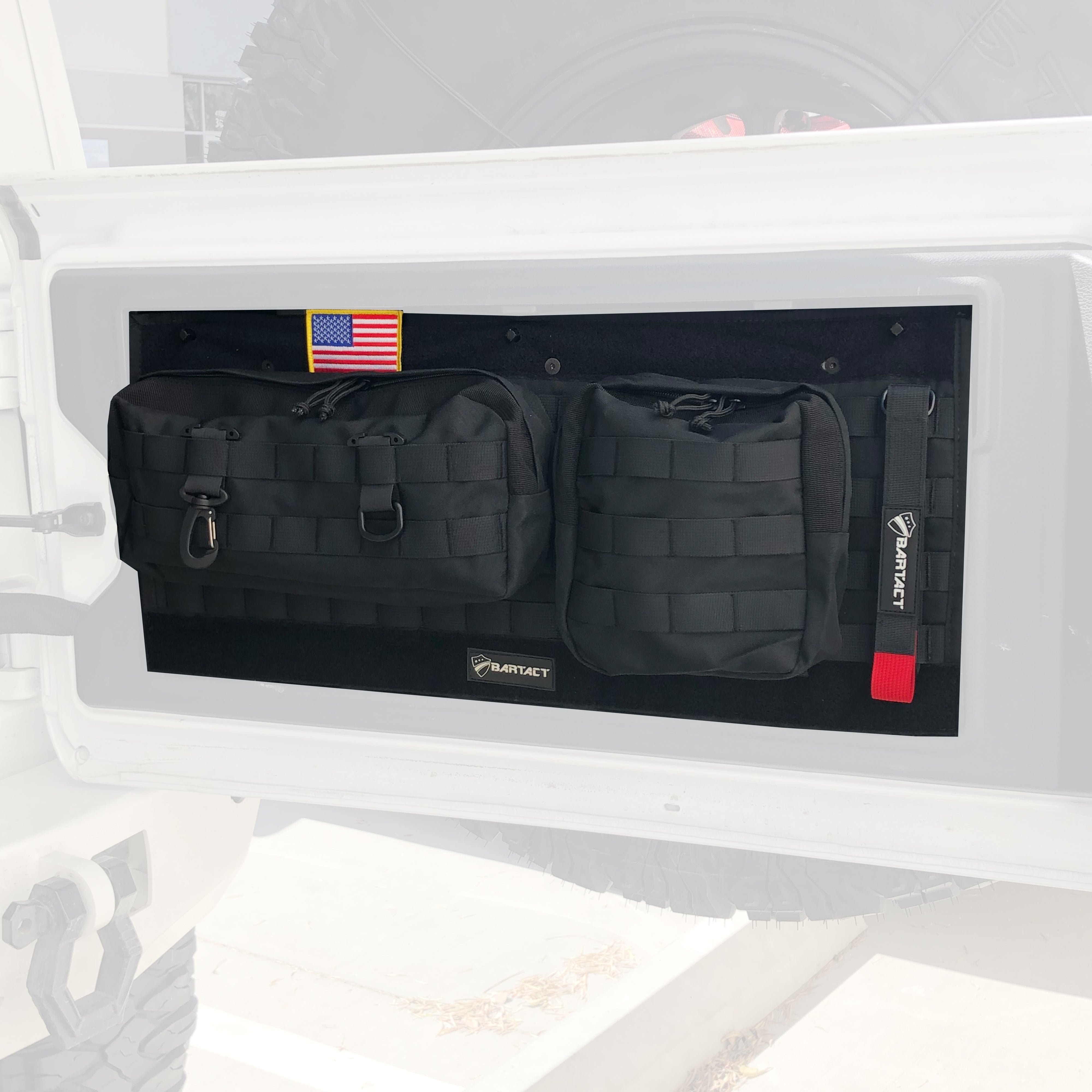 Tailgate Molle Panel Kit with Pouches for 18-22 Jeep Wrangler JL/JLU Bartact - JLIATGMK1-B - Bartact